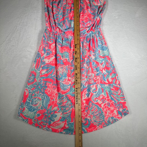 Lilly Pulitzer Windsor Strapless‎ Dress Summer Siren Print Mini Summer S - Picture 8 of 8